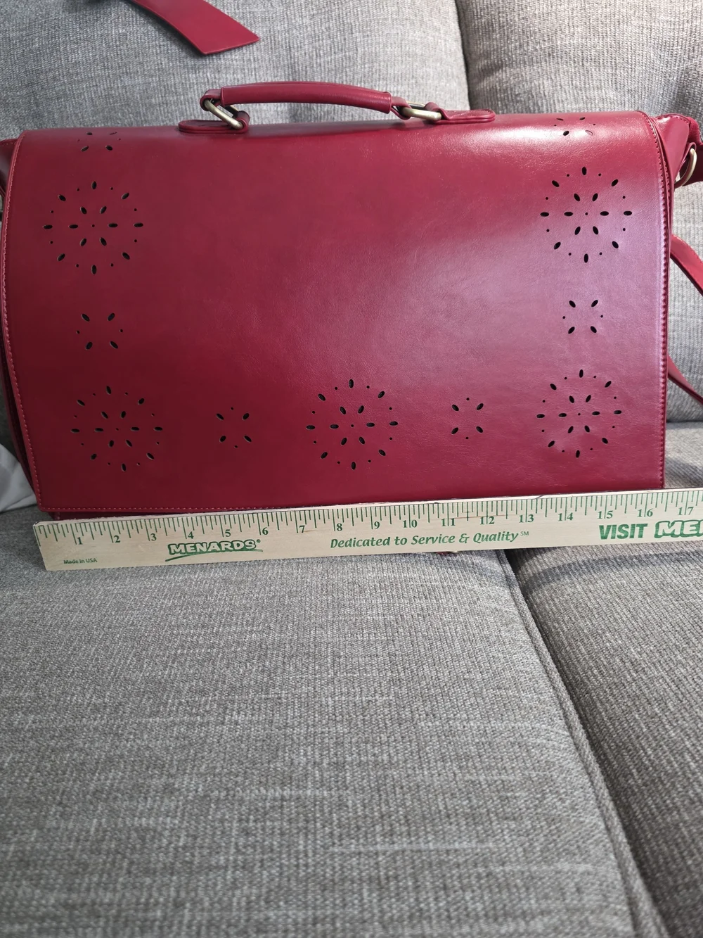 Walasa Red Split Leather Vintage Briefcase Laptop Bag - Pristine Like New!